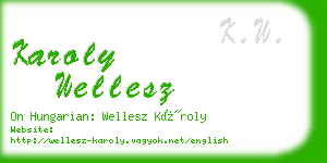 karoly wellesz business card